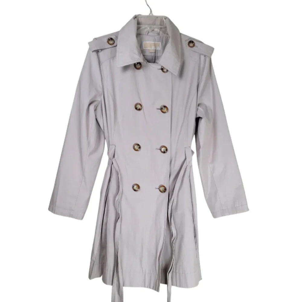 MICHAEL Michael Kors Double Breasted Trench Coat Classic Designer Outerwear